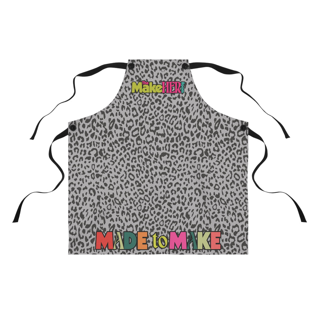 MHR Black/Gray Leopard Print Apron