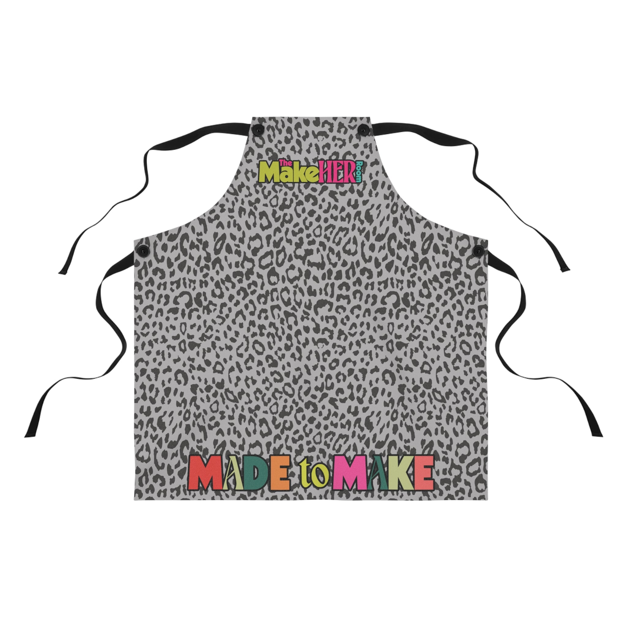 MHR Black/Gray Leopard Print Apron