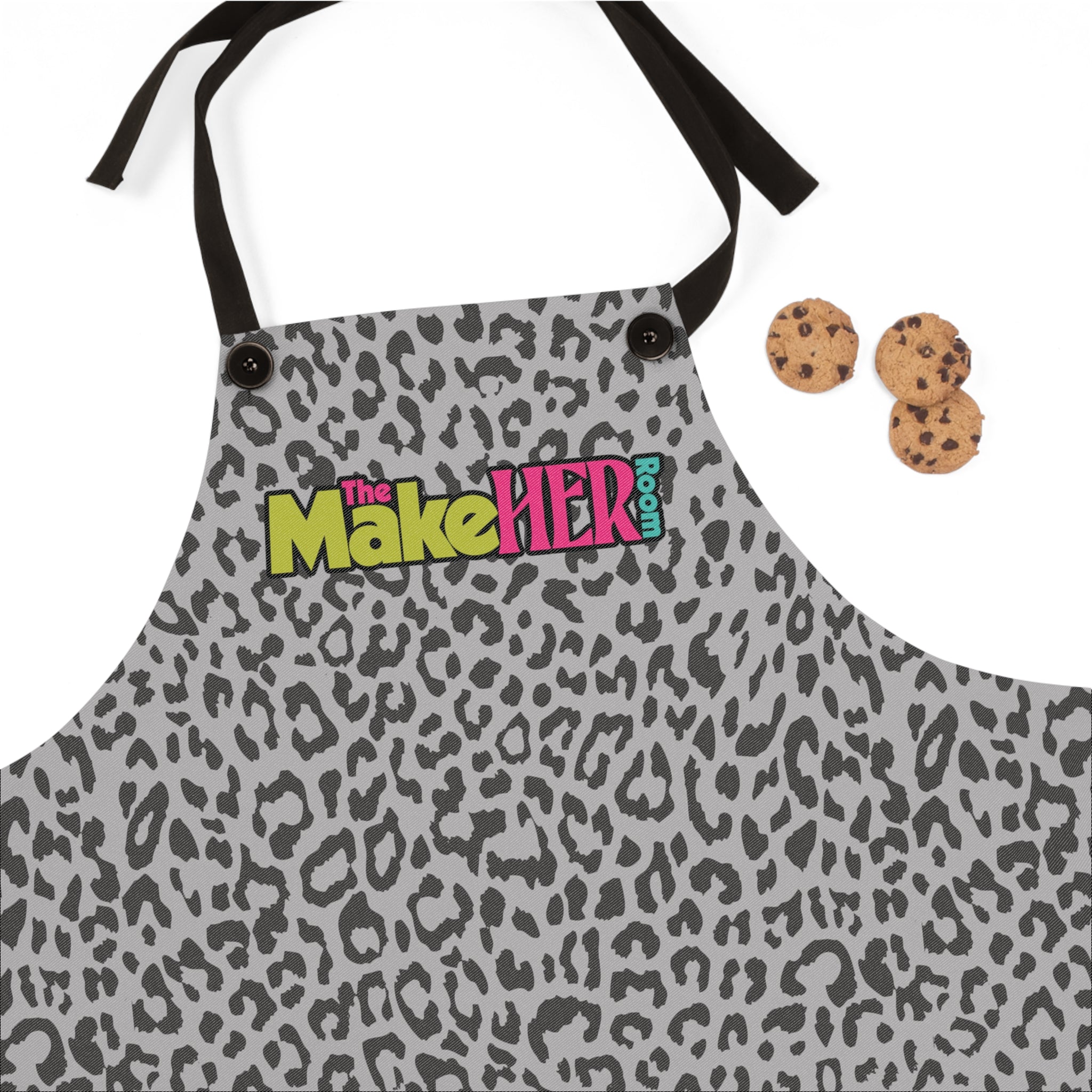 MHR Black/Gray Leopard Print Apron