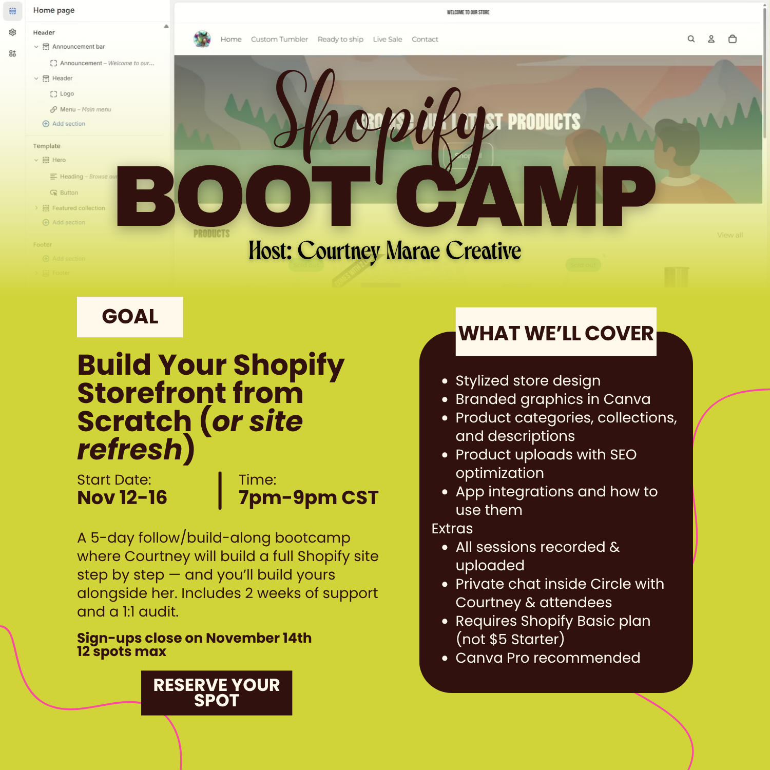 Shopify Bootcamp: Build Your Storefront from Scratch (or Site Refresh)